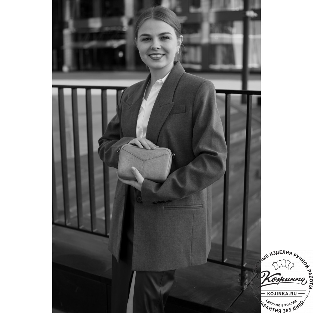 Кожаный клатч "Марта" (голубой)